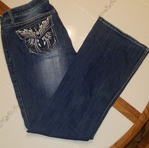 Women's slight flare medium wash jeans!